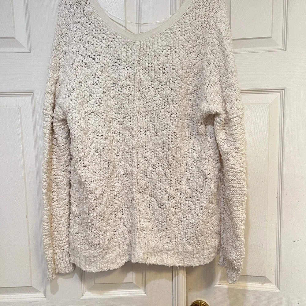 Free‎ People Songbird Chunky Popcorn Boucle Loose Knit Sweater Sz medium boho
